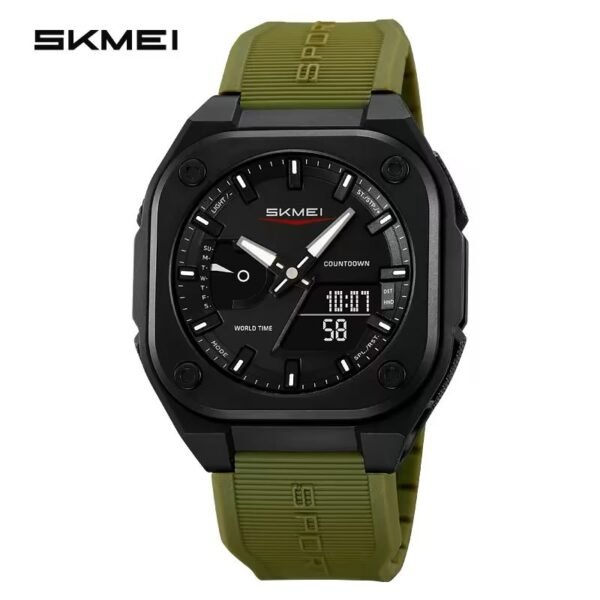 4e61320c28f3f2f8fc99a7fd16a3489b SKMEI Original Men's World Timer Watch – Premium Analog-Digital Sports Chronograph with Heavy-Duty Silicone Strap