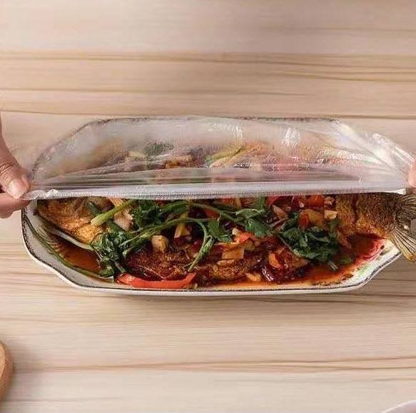 Scoop Disposable 100 Food Cover – Elastic Stretchable Bowl & Plate Covers – Universal Fit Plastic Covers for Kitchen Food Preservation