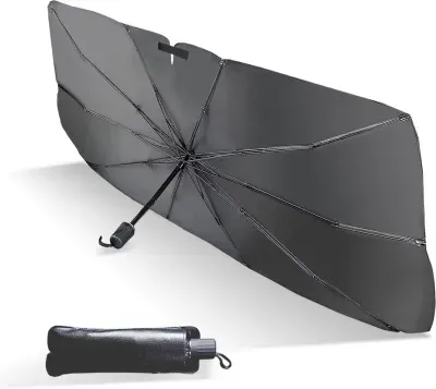 Universal Car Umbrella Sun Shade Cover for Windshield UV Reflecting Foldable Front Car Sunshade Umbrella