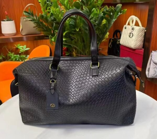 4e764c2c9427123a58c1cb4d2bb18efb Luxury Valentino Imported Travel Duffel Bag (20 × 13 Inches) – High-Quality Woven Texture Handbag | Premium Large Capacity Weekender Bag (without box)