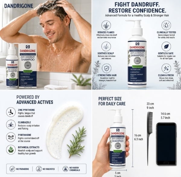 4f165b7c14f99176c021e3ea99cd9bd5 DANDRIGONE Anti Dandruff Shampoo Advanced Scalp Therapy With Clinical Actives