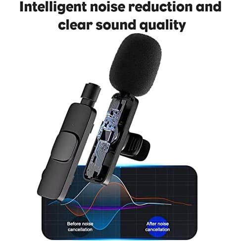 4f39c80891262850898a2643a70ca962 K9 Multi-Interface Wireless Collar Microphone Type-C & Lightning Omnidirectional Lavalier Mic Kit for Android, iPhone, and Content Creation