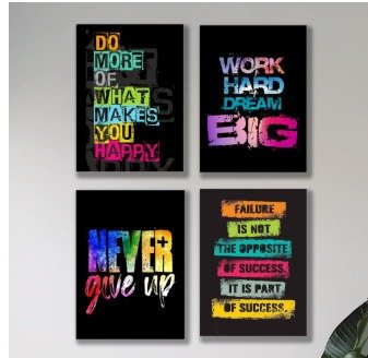 50e4f02a29832a0ca37ee634f3e9ea5c Set of 4 Motivational Wall Art Wooden Phototile Frames for Wall Decor