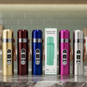 304 Stainless Steel Vacuum Flask/Cup 500ML Capacity - Drinkware Product Designed For Hydration And Daily Beverage Routine (Random Color)