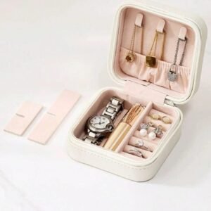 55fa8a48a176358cac83d88bc67d989c QSJ-178 Mini Jewelry Organizer – Compact Storage Box, Elegant and Practical Accessory for Women- RANDOM COLOUR
