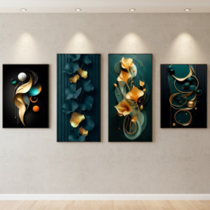56c4fc2a1c742b0cc1f78cb58709ea41 Set Of 4 Pcs Modern Abstract Ginkgo Leaves Wall Art Elegant Stylish Durable Decorative And Contemporary Home Design