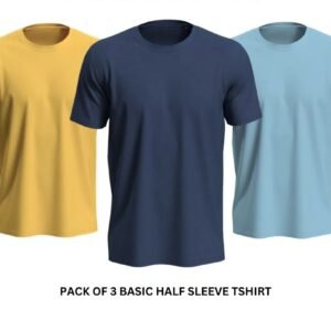 57522115f2511e318407aceabb586ece Pack of 3 Premium Half Sleeves Round Neck Plain Color T-Shirts for Men & Boys – Soft Comfortable Fabric