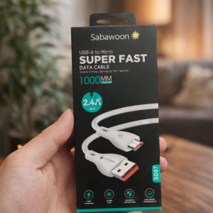 594d5f5c09fac32d11f8dd9225884574 Sabawoon Super Fast USB-A to Micro Data Cable 1000mm – Fast Charging & Data Sync Cable