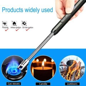 360° Outdoor Kitchen Lighter | USB Rechargeable Electronic Arc Lighter With Flexible Neck, Safety Lock (Random Color)
