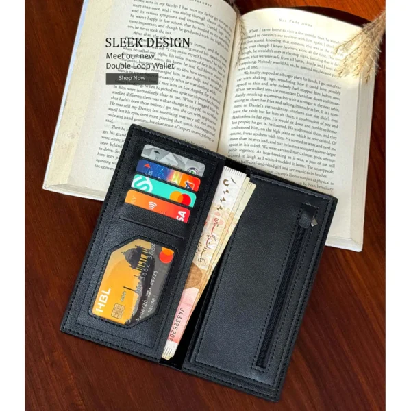 59c4e27176f0e49c32ba4e8d20a37fc8 Rustic Finish Long Wallet with Vintage Texture Design | 12 Card Slots 2 Cash Compartments Zipper Pocket ID Window | Lightweight Elegant Everyday Use
