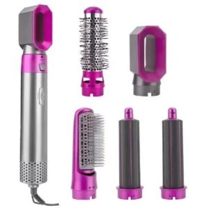 5a19f30188fbbc3ce0aa142e4a9ea752 High Quality 5 In 1 Hair Styler Brush Hair Straightener Curler Blow Dryer Volumizer Negative Ionic Electric Air Wrap With Detachable Brush Heads