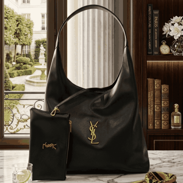5a21264348c5b448117b657062405c4b Luxury YSL Imported Tote Bag (Large Capacity) – High-Quality Black Leather Shoulder Bag with Pouch | Premium Designer Bag( without box)