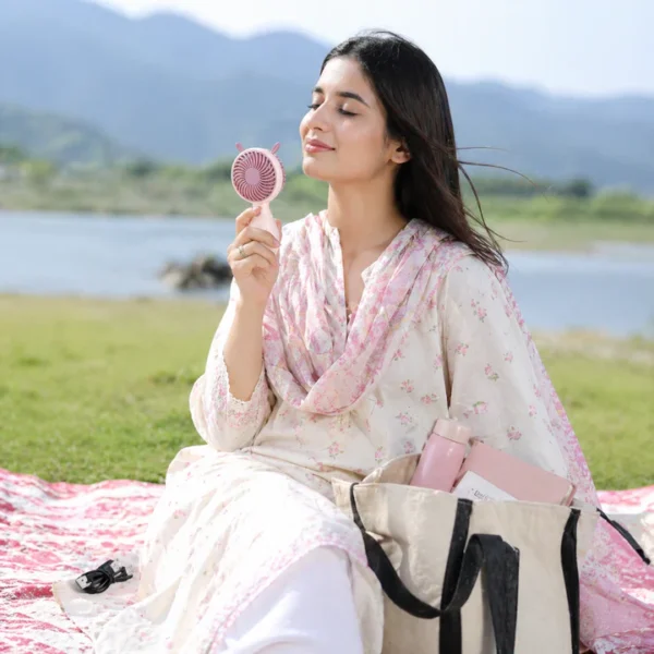 5b0bf6a8d80b22d46b7745ed997b491f Portable USB Rechargeable Mini Handheld Fan | Lightweight Personal Cooling Fan | Strong Airflow | Portable Summer Cooling Fan (Random color)