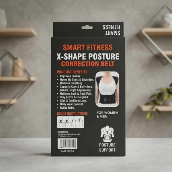 5c9fc0a29c537da32469fe30e7d58d64 Smart Fitness X-Shape Posture Correction Belt – Back & Shoulder Support for Men & Women