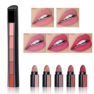 5d47c2edbae247b174cbff5346483c1b 5 In 1 Lipstick - 5 Steps Matte Lipsticks - Cosmetic Product Designed For Lip Care And Daily Makeup Routine (Random Color)