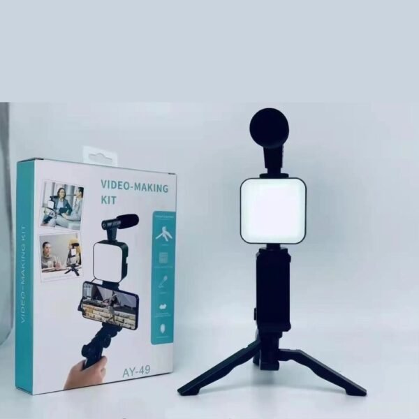 5d74b7d1db672305bfaf039198b56a49 High Quality Vlogging Kit | Mobile & DSLR Accessories | Tripod, Mic & 360° LED Video Recording Setup