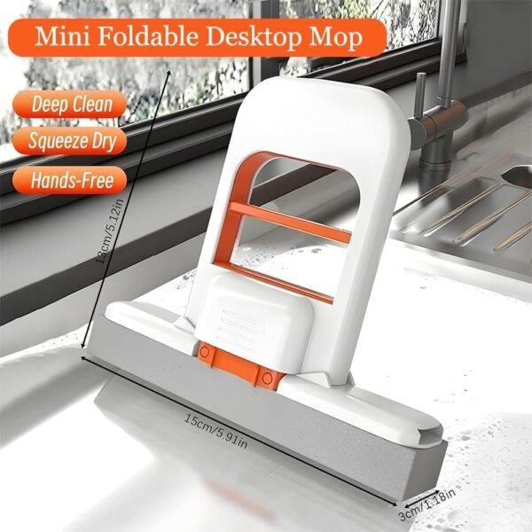5ef3dcef487d0ce02cf3f78f5b8a837d Foldable Mini Mop | Portable Desktop Wet & Dry Cleaning Mop | Self‑Squeezing