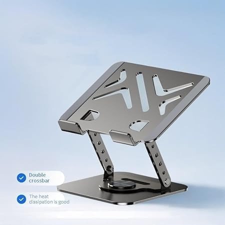 5faa016d17f7f49c880932663c717d74 Adjustable Laptop Stand, Aluminum Foldable Laptop Stand with 360° Rotation, Height Adjustable, Portable and Convenient SG-19