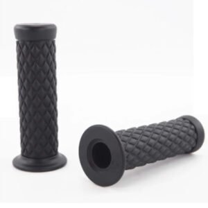 5fb59c496ab626827b6897701d661843 Cafe Racer Diamond Style Rubber Handlebar Grips with Bar Ends – Black (Pair)