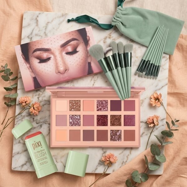 61e1fae134a7680ad99cb7c5f2c51433 3-in-1 Makeup Combo Set – Blush Stick + 18 Color Eyeshadow Palette + 13 PCS Makeup Brushes Kit