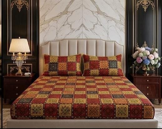 3D Crystal Cotton 3-piece Bedsheet Set AY0010031