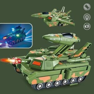 63aa519e255cdbbb7db21557215095a4 2‑in‑1 Military Aircraft & Tank Toy | Transformable Fighter Jet & Tank | Durable & Safe for Kids (random colour)