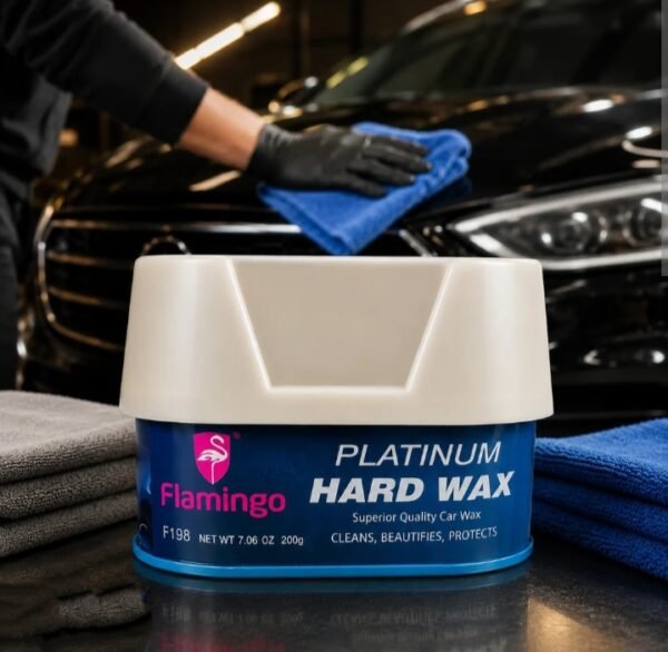 Flamingo Platinum Hard Wax Car Polish 200G – High Gloss Carnauba Paste Wax with Hydrophobic Protection for All Vehicle Paint Colors