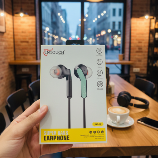 65f796543b6484dba25af3d923fd6702 Intouch INT‑28 Super Bass Wired Earphones | 3.5mm Jack | Universal Compatibility