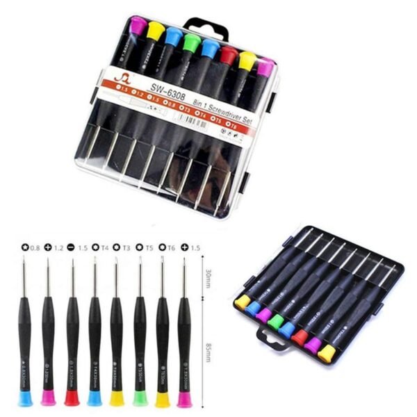 668375d429867211da82745ea377e6ce Screwdriver Set 8 in 1 SW‑6308A | Mobile Repairing Kit | Torx, Star, Cross & Slotted Screwdrivers
