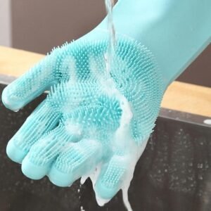66d3d693f1f4b5fe1948fe7bad383787 1 Pair Silicone Dishwashing Gloves Durable Quality Comfortable Grip Reliable Performance Easy Cleaning (Random Color)