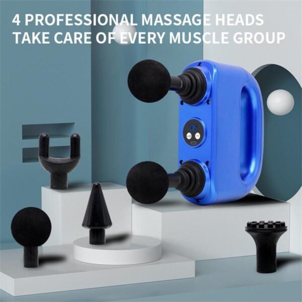 6780f739fe93acb7337728e2ead7aa08 Fitness Muscle Relaxation Massager 6-Gear Adjustment Double Head Fascia Gun Electric Massage Gun