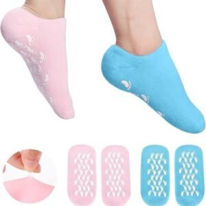6ada614af1c26df5ddefc1a71e1d856d 1 Pair Reusable Silicone Spa Gel Socks For Dry Feet And Cracked Heel Treatment – Moisturizing Hydrating Softening And Skin Smoothing Overnight Foot Care (Random Color)