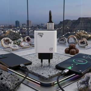 6b8b1df56fea0989665d7cc86122a954 45W Multi Protocol Dual Port Travel Fast Charger Model GCH 20 With Integrated EU Europlug Type C Connector