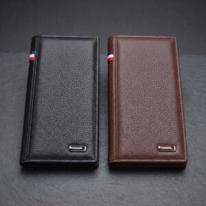 6c195946b323ad9da229cb0cc2b252e6 Men's Imported Long Textured Leather Wallet Clutch with Tricolor Accent