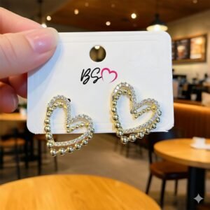 6c5b15da11a4ab4352d99c9031361ebd ZJE-164 Heart Shape Double Korean Earrings – Elegant Fashion Jewellery, Stylish Accessory for Women