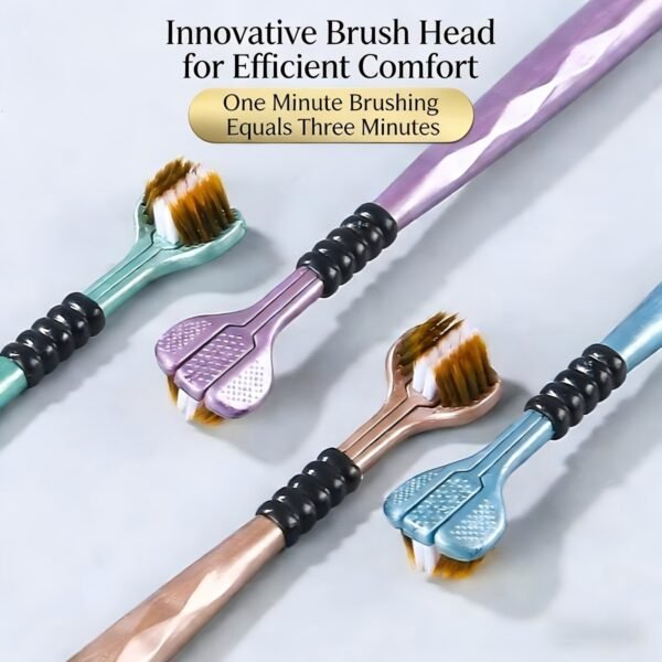 6c7ed7d4f65d0d386219011f31ddeb83 Pack Of 2 Innovative 3 Sided Toothbrush Efficient Cleaning Design One Minute Equals Three Minutes Compact Comfortable Grip For Daily Oral Care | Random Colour