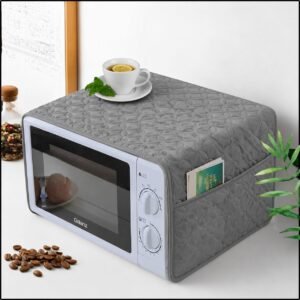 Ultrasonic Quilted Microwave & Oven Top Dust Cover – Protective Kitchen Appliance Cover