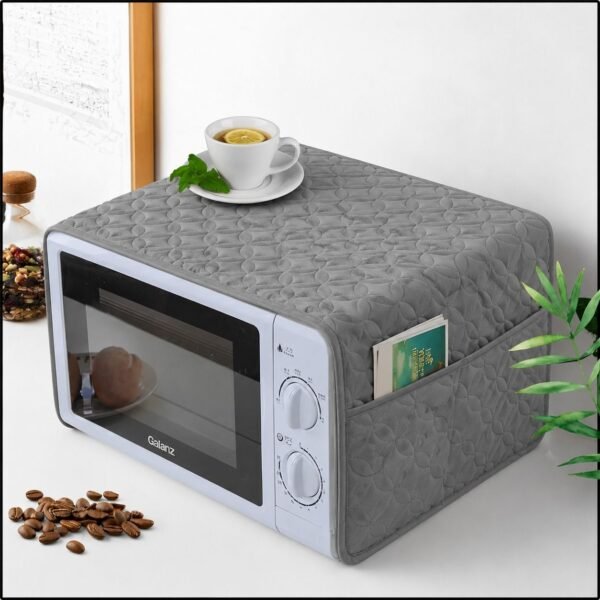 Ultrasonic Quilted Microwave & Oven Top Dust Cover – Protective Kitchen Appliance Cover