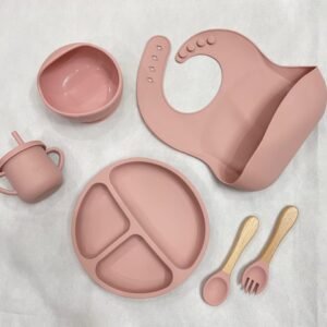 6e645d9ceaccce3ac850b7871dbdc528 Premium Silicone Baby Feeding Set (6-Piece) – BPA-Free, Suction Base & Ergonomic Design for Self-Feeding