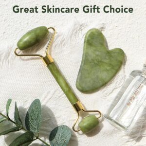 70b599809d40bb228a479b1a480428b2 Jade Roller Facial Massager | Manual | With Gua Sha Tool | Natural Skincare | Relax & Refresh