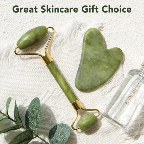 70b599809d40bb228a479b1a480428b2 Jade Roller Facial Massager | Manual | With Gua Sha Tool | Natural Skincare | Relax & Refresh