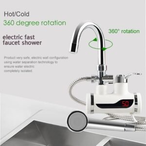 72fc14e0d7bbfcc14bd94eb7d6be7e56 Instant Electric Hot Water Heater Faucet | With Hand Shower | Fast Heating & Easy Installation