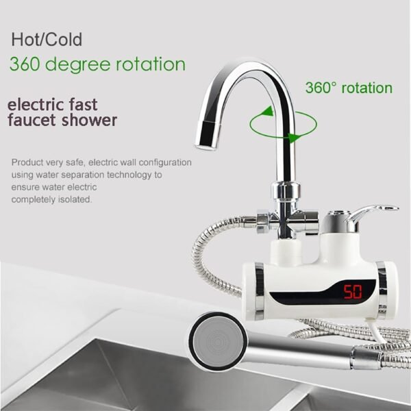 72fc14e0d7bbfcc14bd94eb7d6be7e56 Instant Electric Hot Water Heater Faucet | With Hand Shower | Fast Heating & Easy Installation