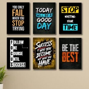 7365dd293d4443c9ed45ebd2a905eb74 6 PC Success Motivational Quote Wall Decor Cardboard Phototiles Elegant And Inspiring Decorative Home And Office Art