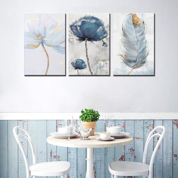 737e50e12e9a6deca3841b194c7f2e80 Set of 3 Fresh Posters – Flowers & Feather Wall Art Prints (8x11 Inches) with Double Tape