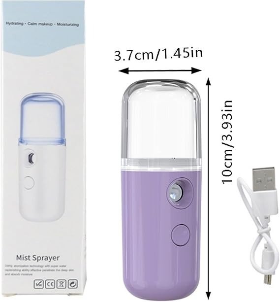 Portable Nano Facial Mist Sprayer – Hydrating Ionic Facial Steamer for Instant Skin Moisture, Glow & Refreshing Mist | USB Rechargeable