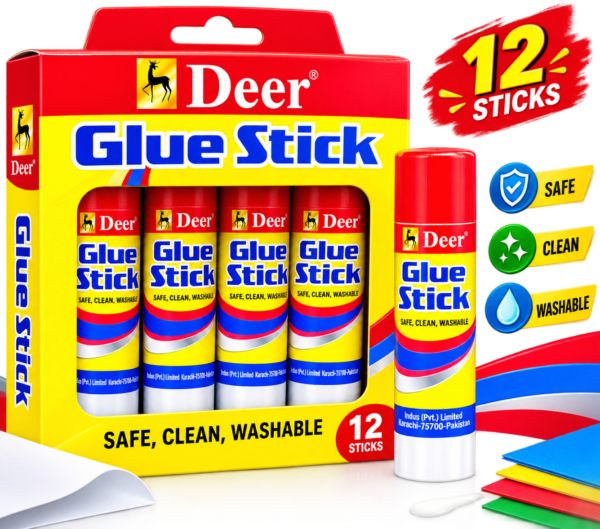 74523de706920b4f8d3d6502b37f9611 Deer Glue Stick for School, Home & Office Use (Pack of 12)