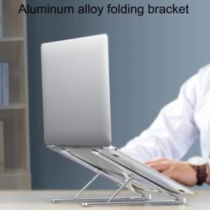 7556994df088c96c5a1162a62e3fce25 Speedx Foldable Adjustable Laptop Stand for Up to 18-Inch Laptops – Portable Aluminum Cooling Bracket