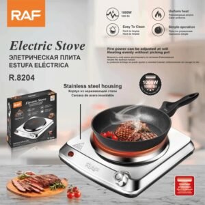 Electric Stove with Independent Controls, Overheat Protection, and Easy-to-Clean Design