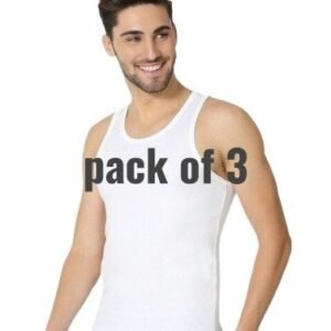 7b78a192c18d39d5e7b8420428cfcca0 Pack of 3 White Men's Vest (Banyan) – Soft Cotton Sleeveless Undershirt for Daily Wear